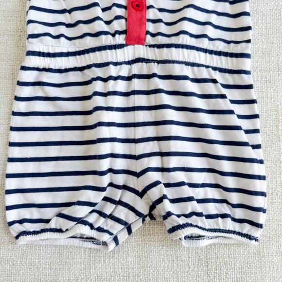 Baby Boden Navy and White Striped Romper VGUC 6-12mo - Picture 3 of 5